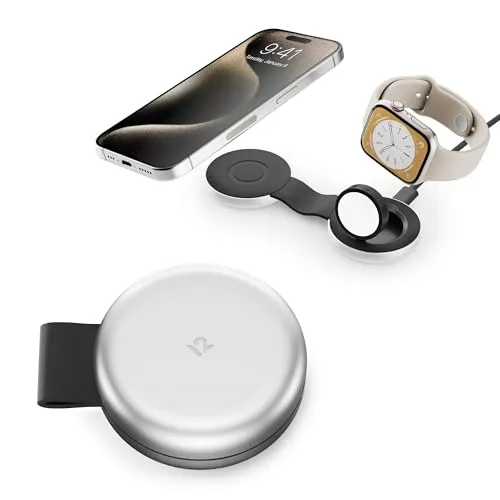 Twelve South Butterfly 2-in-1 USB-C MagSafe Ladegerät - Kompaktes reisefreundliches Design, schnelles Aufladen von iPhone, AirPods und Apple Watch, inklusive USB-C-Kabel, US-Netzadapter + 4