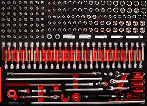 KS Tools 821.0221 3/8'' Steckschlüssel-Satz in Schaumstoffeinlage, 221-tlg