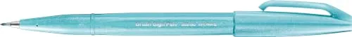 Pentel SES15C-S2X Brush Sign Pen azurblau, Faserschreiber, pinselähnliche Spitze, 10 Stück