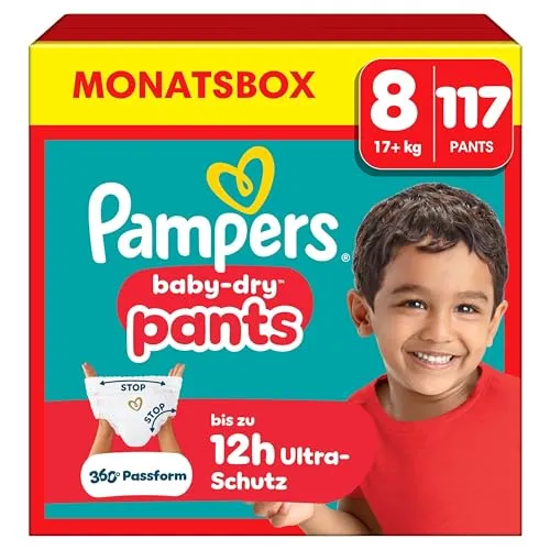 Pampers Baby-Dry Pants Größe 8, 117 Windeln, 17kg+